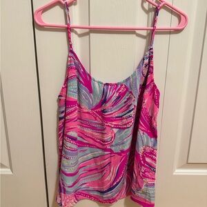 Lilly Pulitzer Vibrant Pink and Blue Women's Top Size L